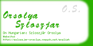 orsolya szloszjar business card