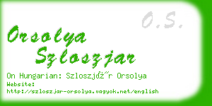 orsolya szloszjar business card